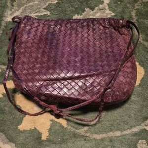 Bottega Veneta Deep Purple Woven Shoulder Bag